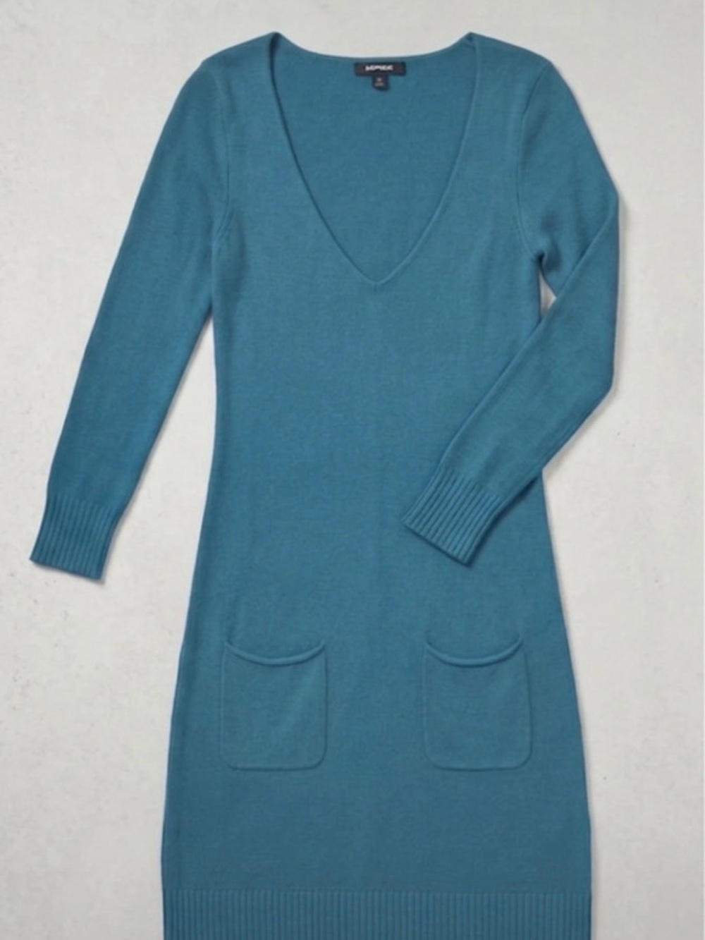 Express Teal V-Neck Sweater Tunic
